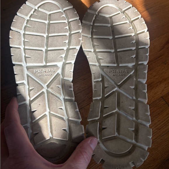 Prada Women's White Double Wheel Platform Sneaker - Picture 13 of 13